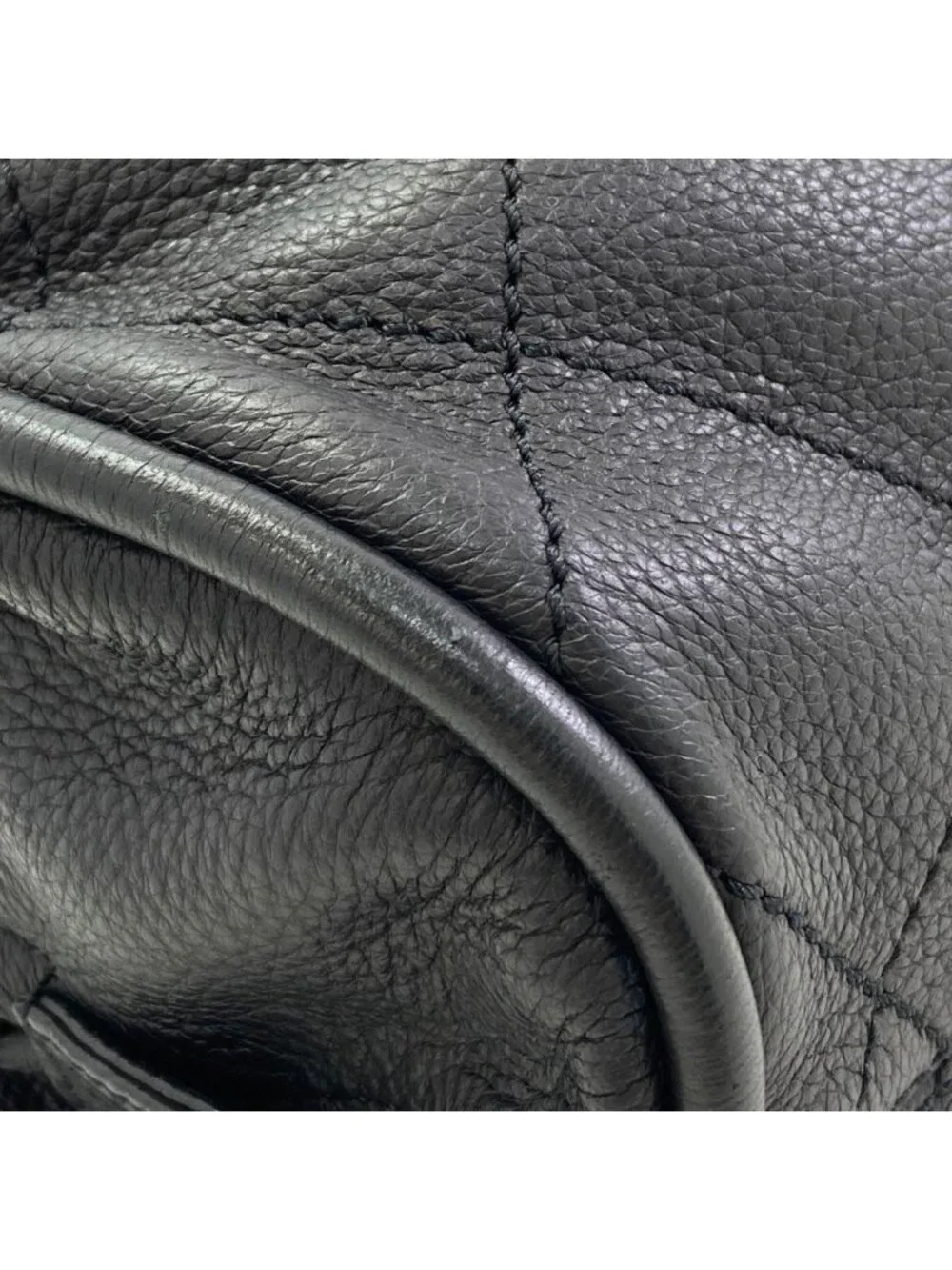 Chanel le Marais Bohler Mini Boston Quilted Silver Bag Calf